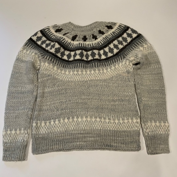 NWT Lucky Brand Sz S Gray Fair Isle Sweater - Picture 5 of 7